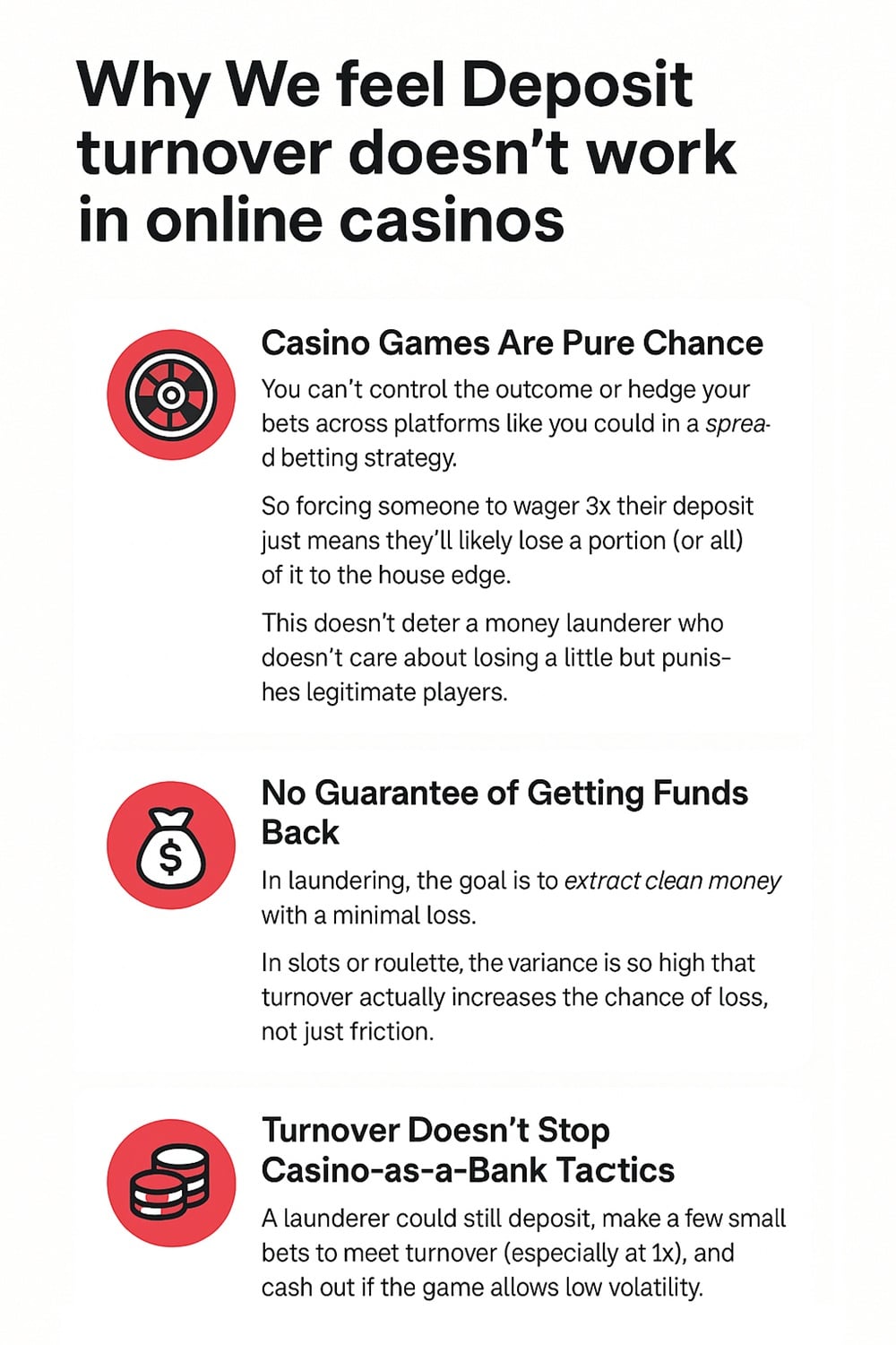 Why deposit turnovers are ineffective in online casinos