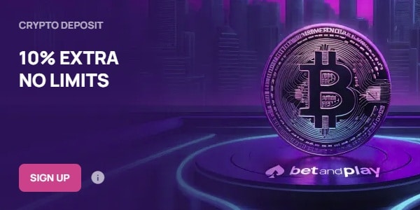 Image Showing the Bet and Play Online Casino 10% No Limit Crypto Bonus
