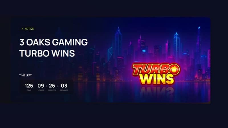 Image of the 3Oaks Gaming Turbo Wins Promotions Splash Page