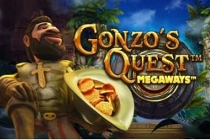 Logo for Gonzos Quest Megaways online slot and pokie by Red Tiger