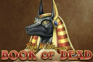 Book of Dead slot logo with Anubis head symbol