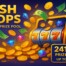 Featured image for the Kash Drops promotion showing prize drops on online slot reels with cash and coins falling.