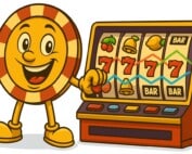 Featured image of casino mascot with paylines crossing a modern slot machine