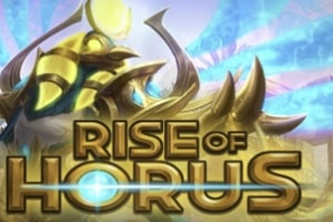 Rise of Horus slot logo with golden falcon deity design