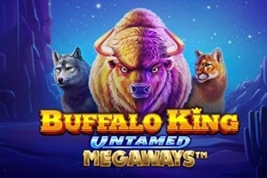 Buffalo King Untamed Megaways slot demo featuring wolf, bear and buffalo wildlife symbols