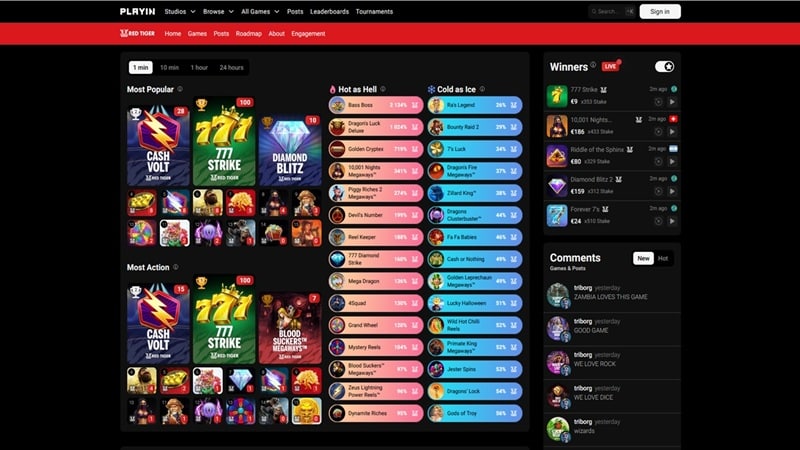 New Red Tiger Gaming beta.redtiger.com Website 800x450 image of the new Red Tiger Gaming website called Playin