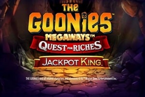 The Goonies Megaways Quest for Riches slot demo featuring Jackpot King progressive jackpot system