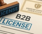Anjouan Gaming Commission B2B license certificate with official stamp showing regulatory compliance for software providers