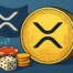 XRP cryptocurrency coin with casino chips and dice illustrating online gambling with Ripple digital currency