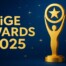EiGE Awards 2025 trophy with gold star design on blue background celebrating European iGaming Excellence Awards winners announced in Warsaw