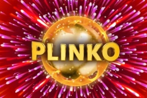 Plinko virtual game by ICONIC21 with golden ball and vibrant starburst background
