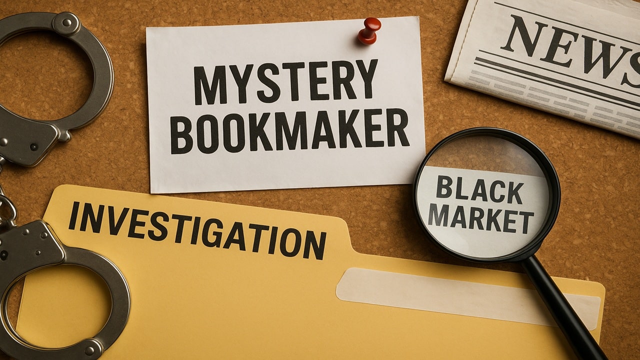 Investigation concept showing mystery UK bookmaker linked to offshore gambling inquiry