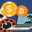 Illustration showing offshore gambling and cryptocurrency growth