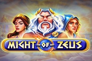 Might of Zeus slot game by Platipus Gaming featuring Greek mythology theme with Zeus and goddesses