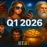 Illustration featuring characters and themes from Betsoft’s Q1 2026 slot roadmap, including dragons, influencers, Greek gods, Dr. Jekyll & Mr. Hyde, and jackpot imagery.