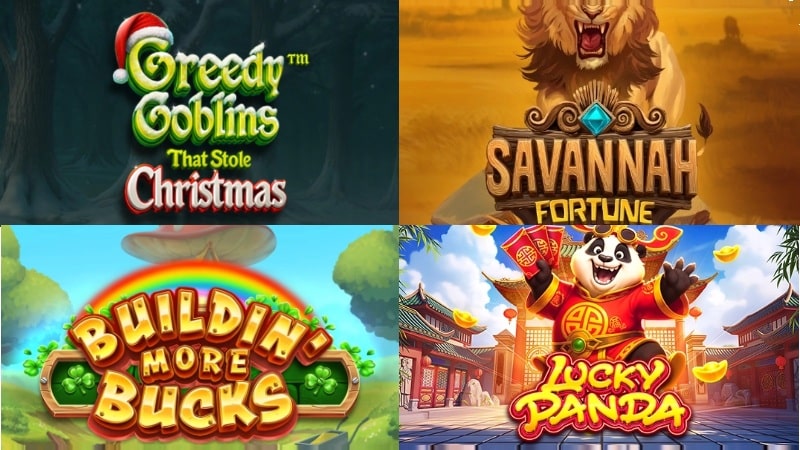 New Casino Slots December 2025 – Greedy Goblins, Savannah Fortune, Lucky Panda & More Four featured new casino slot games from Week 50 December 2025: Greedy Goblins That Stole Christmas, Savannah Fortune with lion wilds, Buildin More Bucks leprechaun slot, and Lucky Panda Asian-themed game
