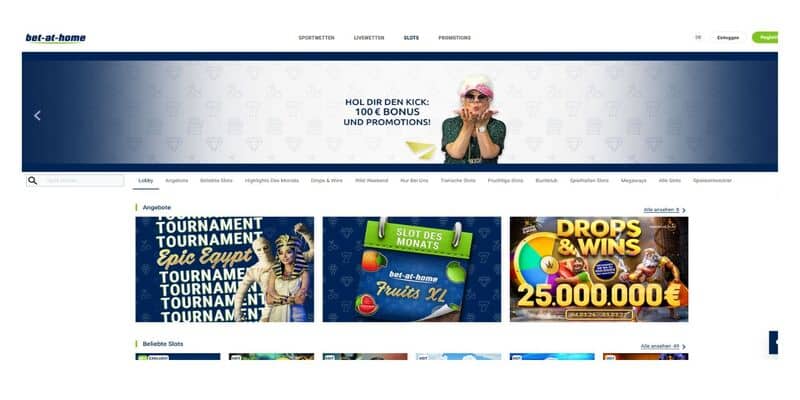 Bet-at-home f&uuml;hrt Echtgeldautomaten vieler bekannter Marken.