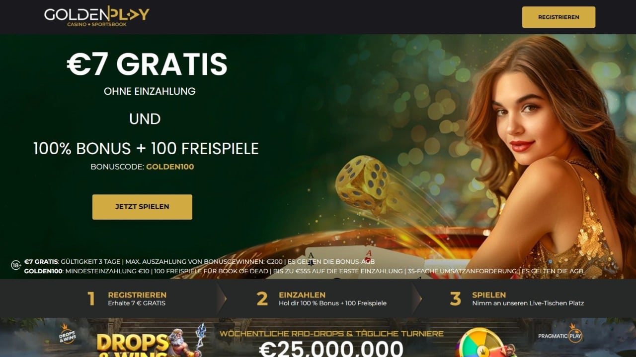 Homepage des GoldenPlay Casino