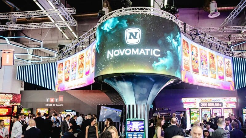 NOVOMATIC mit seinem Messestand auf der Belgrade Future Gaming 2026.