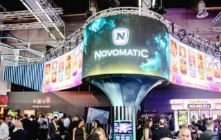 NOVOMATIC mit seinem Messestand auf der Belgrade Future Gaming 2026.