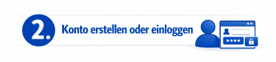 Konto erstellen oder einloggen