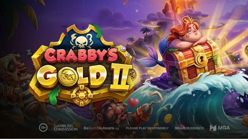 Werbebild des neuen Play'n GO Slot Crabby's Gold II.