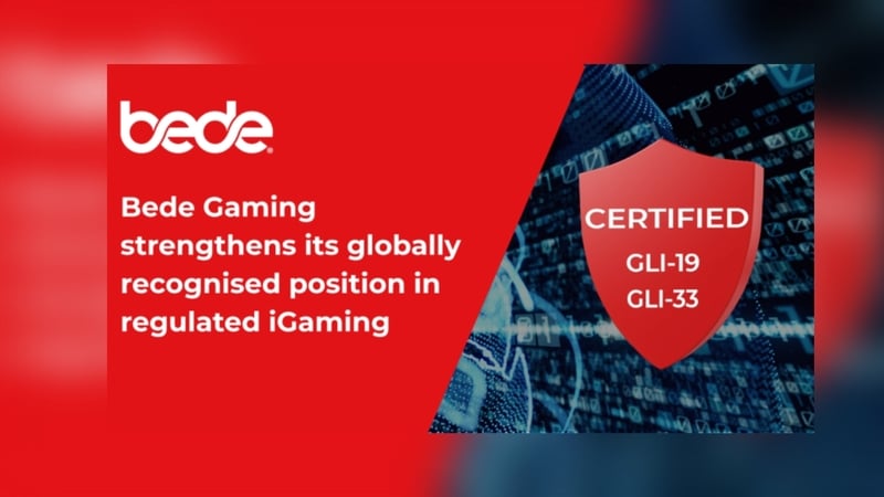 Bede Gaming Zertifizierung nach GLI-19 und GLI-33.