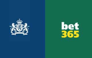 Logos der Kansspelautoriteit und bet365 stehen sich gegenüber.