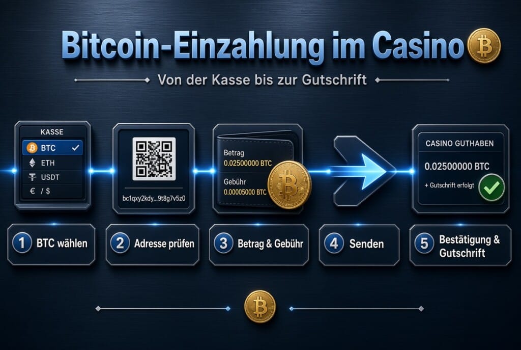 Infografik: wie funktionieren Bitcoin-Zahlungen in online Casinos