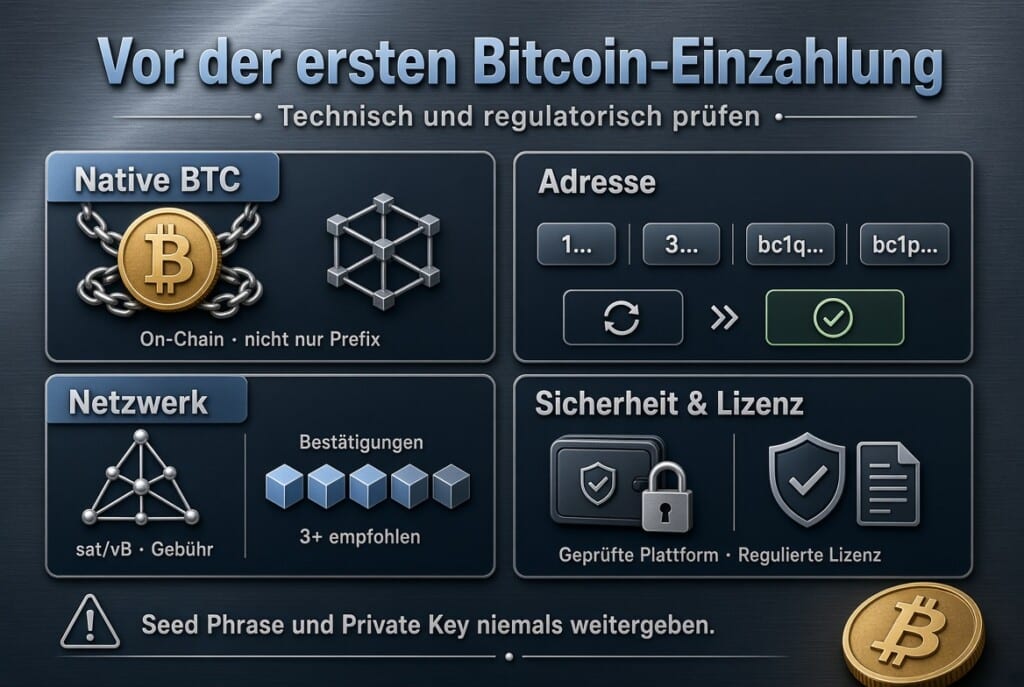 Infografik: Checkliste Bitcoin-Zahlungen im online Casino