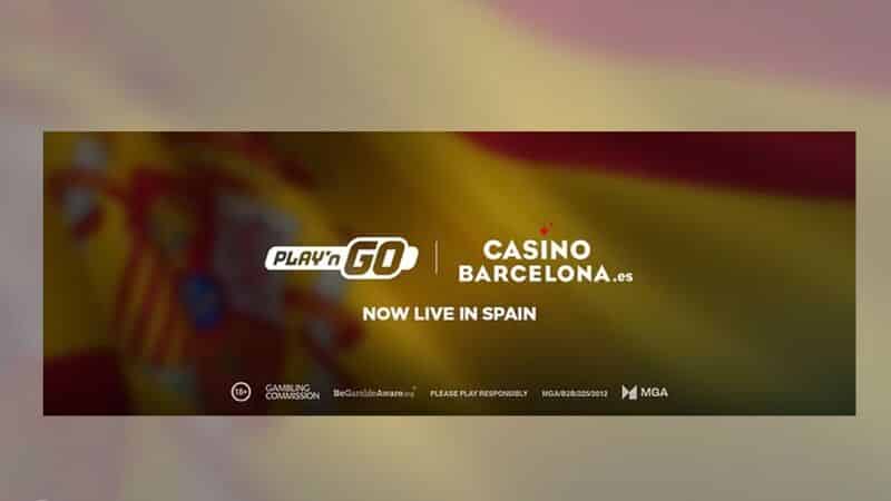 Logo von Play&rsquo;n GO und CasinoBarcelona.es k&uuml;ndigen Partnerschaft in Spanien an.