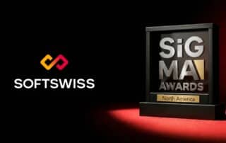 SOFTSWISS Logo neben dem SiGMA North America 2026 Award.